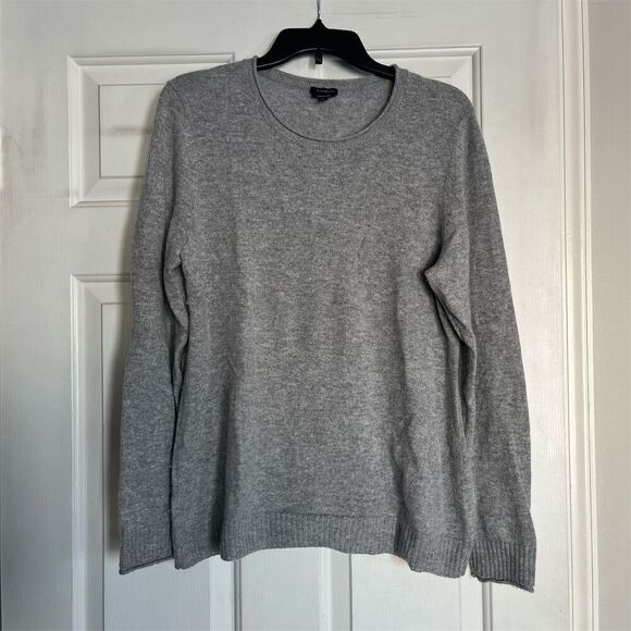 Talbots Women's Cashmere Crewneck Sweater Gray Pullover Size L - Picture 1 of 7